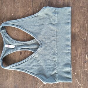 SO Olive Ribbed Sports Bra